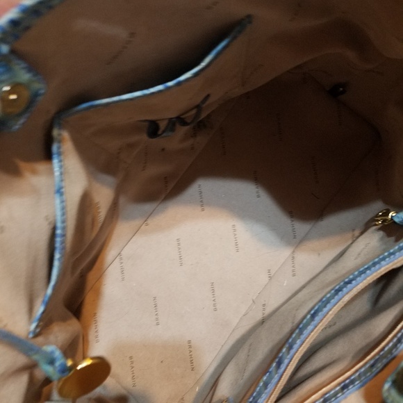 Pool blue Brahmin tote and matching wallet - Picture 4 of 8